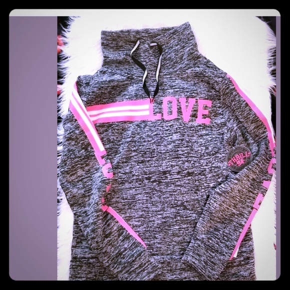 Thrills Sweaters - Athleisure Pull over sweater gray and pink